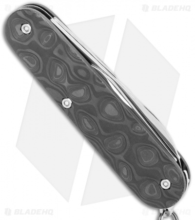 Flytanium Raindrop Carbon Fiber Scales + Victorinox Cadet 84mm Knife 