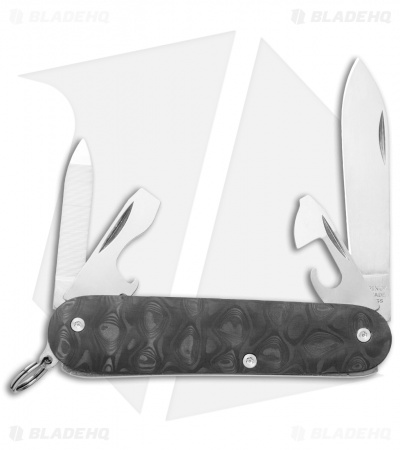 Flytanium Raindrop Carbon Fiber Scales + Victorinox Cadet 84mm Knife 