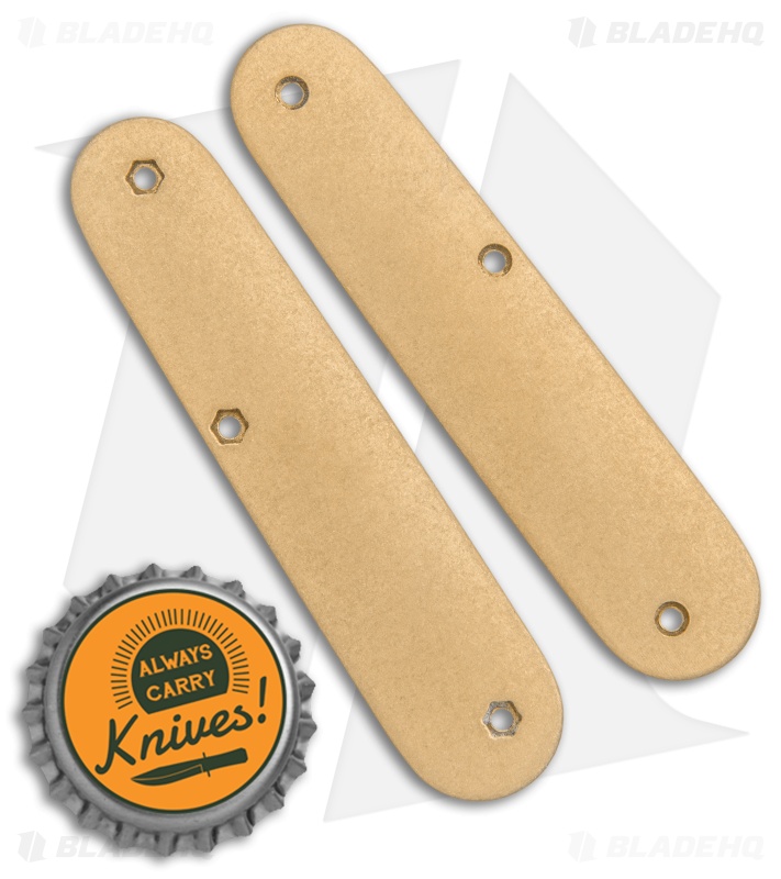 Flytanium Contoured Brass Scales for Victorinox Cadet Swiss Army Knife (84mm)