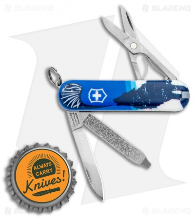 Victorinox Classic SD Swiss Army Knife Blade HQ Blue Crazy Wolf "Lobo Loco"