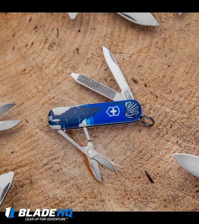 Victorinox Classic SD Swiss Army Knife Blade HQ Blue Crazy Wolf "Lobo Loco"