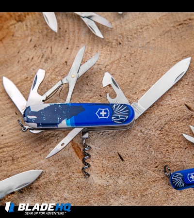 Victorinox Swiss Army Knife Huntsman Blade HQ Blue Crazy Wolf "Lobo Loco"