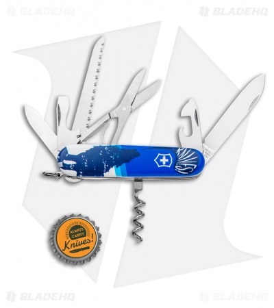 Victorinox Swiss Army Knife Huntsman Blade HQ Blue Crazy Wolf "Lobo Loco"