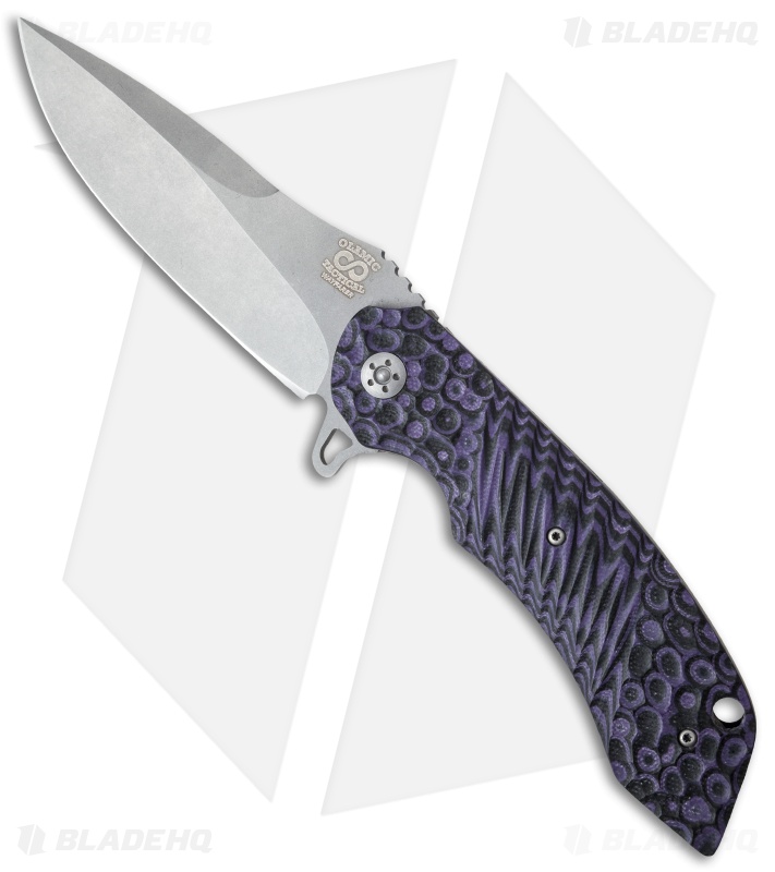 Olamic Cutlery Wayfarer Liner Lock Knife Purple G-10 (4" Stonewash) W559