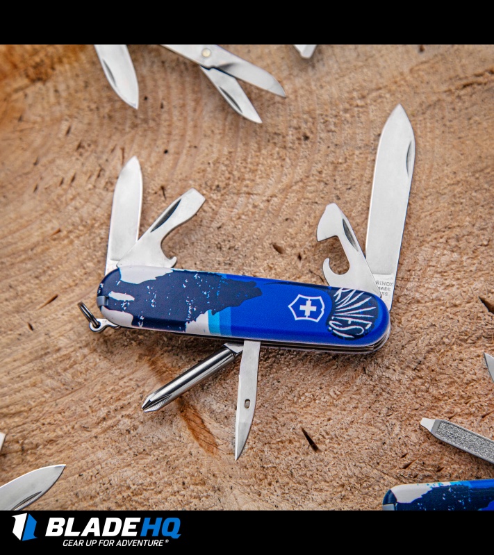 Victorinox Swiss Army Knife Tinker Blade HQ Blue Crazy Wolf "Lobo Loco"