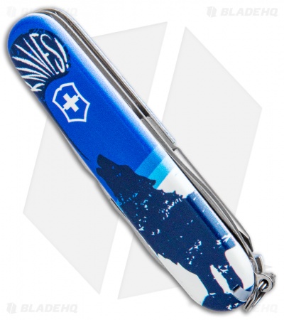 Victorinox Swiss Army Knife Tinker Blade HQ Blue Crazy Wolf "Lobo Loco"