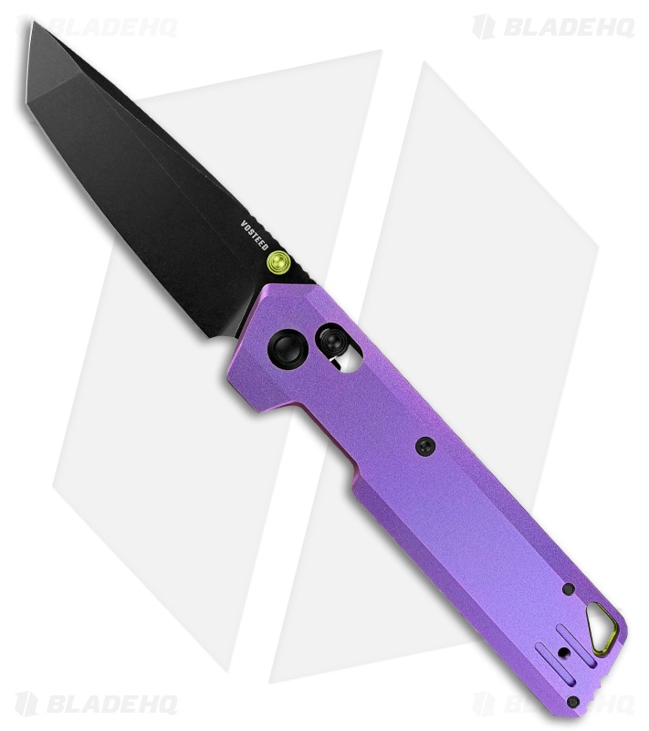 Vosteed Parallel Crossbar Lock Tanto Knife Purple Titanium (3" Black SW 154CM)