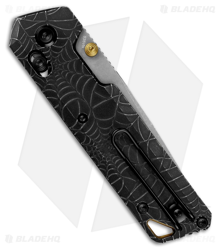 Vosteed Parallel Crossbar Lock Tanto Knife Acid Wash Black Ti (3" AW/SW S35VN)