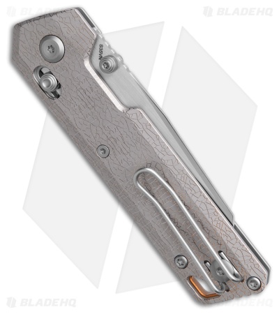 Vosteed Parallel Crossbar Lock Knife Arctic Crackle Titanium (3" Satin S35VN)