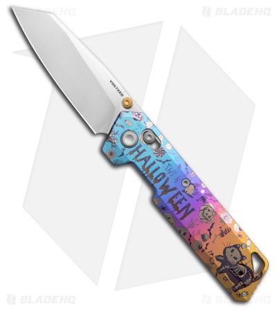 Vosteed Parallel Crossbar Lock Knife Halloween Spooky Purr Ti (3" Satin S35VN)