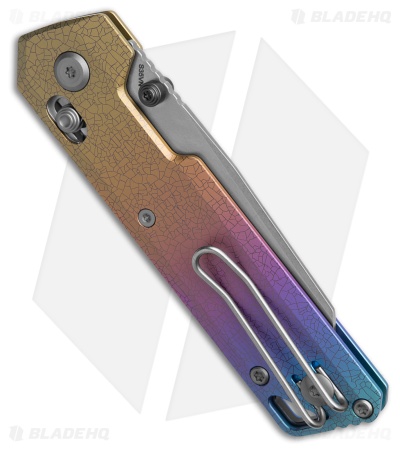 Vosteed Parallel Crossbar Lock Knife Iridescent Crackle Titanium (3" SW S35VN)