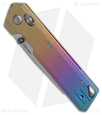 Vosteed Parallel Crossbar Lock Knife Iridescent Crackle Titanium (3" SW S35VN)
