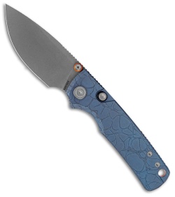 Vosteed Porcupine TiSlim Top Liner Lock Knife Acid Wash Blue Ti (3" AW/SW S90V)