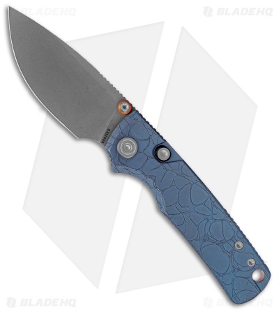 Vosteed Porcupine TiSlim Top Liner Lock Knife Acid Wash Blue Ti (3" AW/SW S90V)