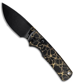 Vosteed Porcupine TiSlim Top Liner Lock Knife Black & Gold Ti (3" Black SW S90V)