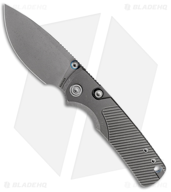 Vosteed Porcupine TiSlim Top Liner Lock Knife Acid Wash Gray Ti (3" AW/SW 154CM)