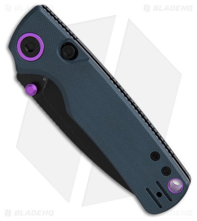 Vosteed Porcupine Button Lock Knife Blue G-10 (3" Black SW)