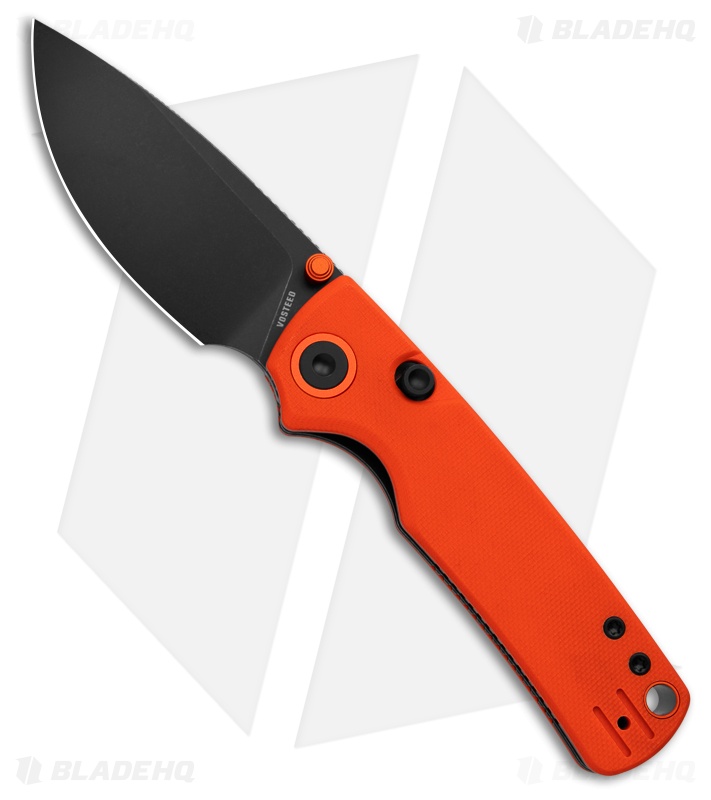Vosteed Porcupine Button Lock Knife Orange G-10 (3" Black SW)