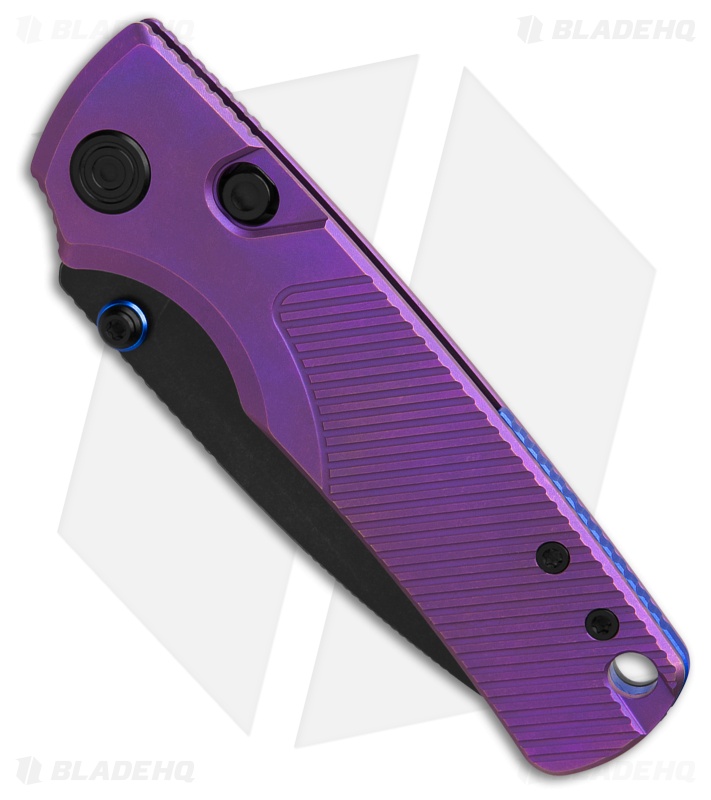 Vosteed Porcupine TiSlim Button Lock Knife Purple Titanium (3" Black SW)