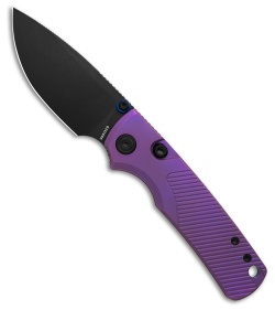 Vosteed Porcupine TiSlim Button Lock Knife Purple Titanium (3" Black SW)