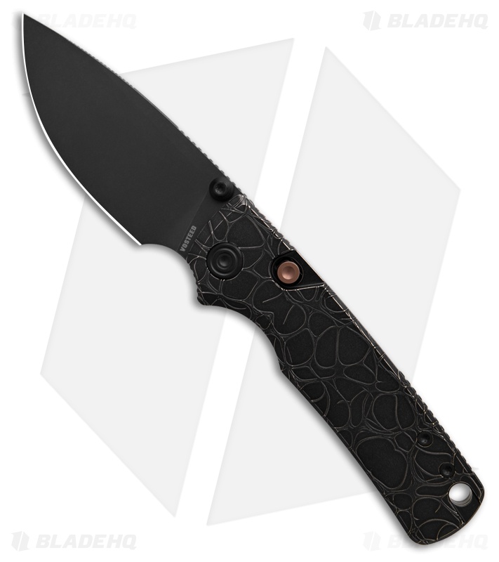 Vosteed Porcupine TiSlim Top Liner Lock Knife Acid Wash Black Ti (3" BSW S90V)