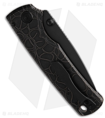 Vosteed Porcupine TiSlim Top Liner Lock Knife Acid Wash Black Ti (3" BSW S90V)