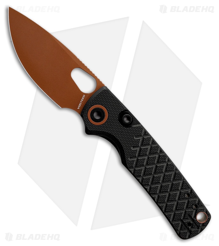 Vosteed Porcupine Top Liner Lock Knife Black G-10 (3" Copper Dune)
