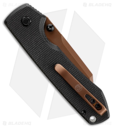 Vosteed Raccoon Bowie Top Liner Lock Knife Black Micarta (3.25" Copper Dune)