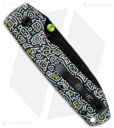 Vosteed Raccoon Top Liner Lock Knife Doodle Monster G-10 (3.25" Black SW)