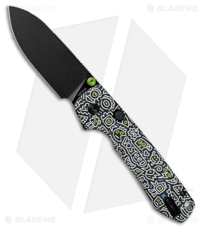 Vosteed Raccoon Top Liner Lock Knife Doodle Monster G-10 (3.25" Black SW)