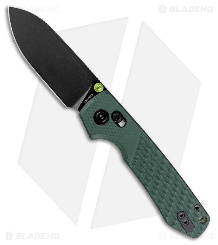 Vosteed Raccoon ModSwap Crossbar Lock Knife Green G-10 (3.25" Black Stonewash)