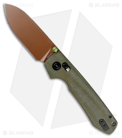 Vosteed Raccoon ModSwap Crossbar Lock Knife Green Micarta (3.25" Copper Dune)