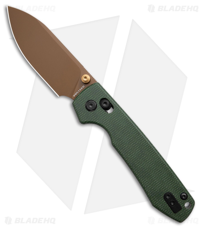 Vosteed Raccoon Knife Green Micarta Copper Dune