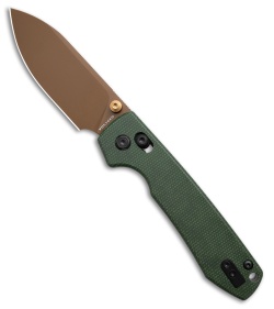 Vosteed Raccoon Crossbar Lock Knife Green Micarta (3.25" Copper Dune 14C28N)
