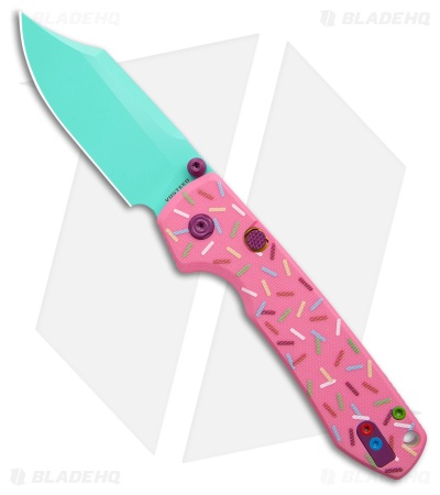Vosteed Raccoon Dessert Warrior Bowie Knife Pink G-10 (3.25" Blue)