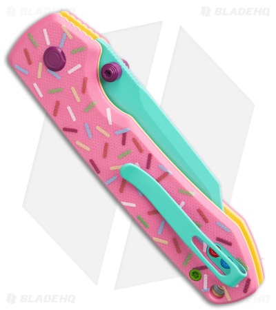 Vosteed Raccoon Dessert Warrior Bowie Knife Pink G-10 (3.25" Blue)