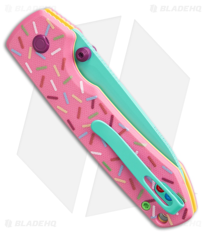 Vosteed Raccoon Dessert Warrior Top Liner Lock Knife Pink G-10 (3.25" Blue)