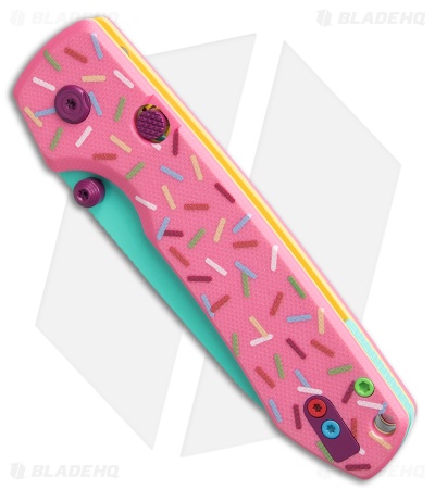 Vosteed Raccoon Dessert Warrior Top Liner Lock Knife Pink G-10 (3.25" Blue)