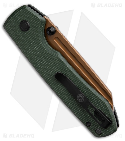 Vosteed Raccoon Sheepsfoot Top Liner Lock Knife Green Micarta (3.25" Copper)