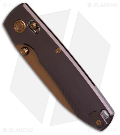 Vosteed Raccoon TiSlim Crossbar Lock Knife Dark Reddish Purple Ti (3.2" Copper)