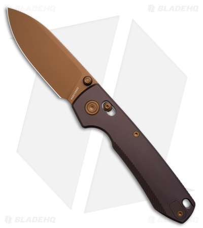 Vosteed Raccoon TiSlim Crossbar Lock Knife Dark Reddish Purple Ti (3.2" Copper)