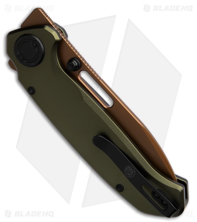 Vosteed Zander Vanchor Lock Knife Olive Green Aluminum (3.4" Copper Dune S35VN)