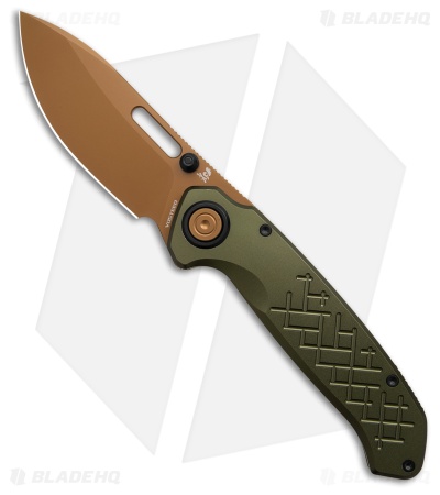 Vosteed Zander Vanchor Lock Knife Olive Green Aluminum (3.4" Copper Dune S35VN)