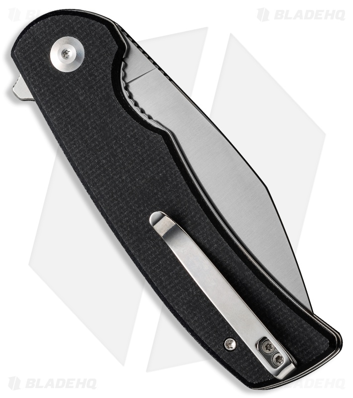 SENCUT Omniform Sheepsfoot Liner Lock Knife Black Canvas Micarta (3.7" Satin)