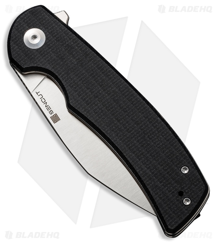 SENCUT Omniform Sheepsfoot Liner Lock Knife Black Canvas Micarta (3.7" Satin)