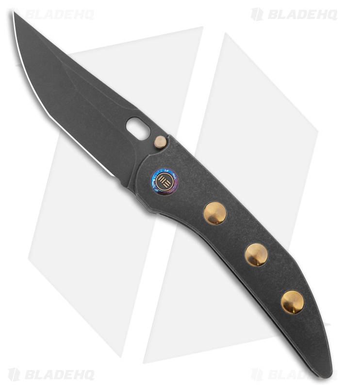 WE Knife Co. Attor Integral Knife Black Ti + Gold Ti Inlay (3.6" Black SW)