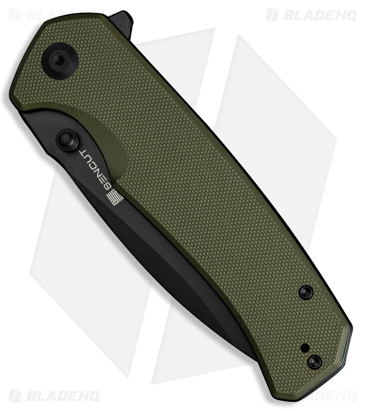 SENCUT Skarnax OD Green G-10 Drop Point Black 9Cr18MoV