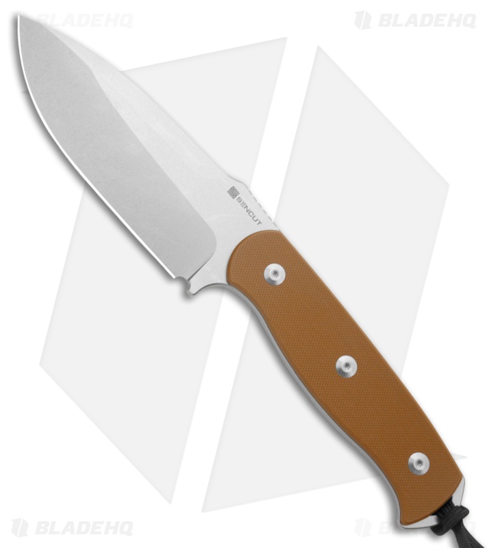 SENCUT Toxodon Fixed Blade Knife Brown G-10 (4.6" Stonewash)