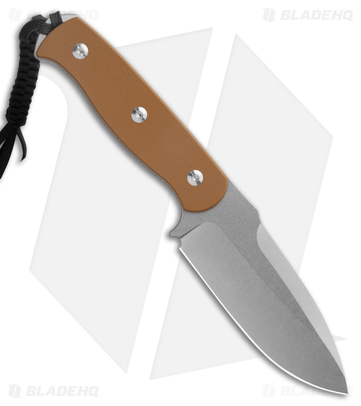 SENCUT Toxodon Fixed Blade Knife Brown G-10 (4.6" Stonewash)