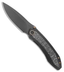WE Knife Co. Winsome Frame Lock Knife Black Ti/Gray G-10/Rose CF (3.7" Black SW)